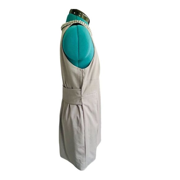 Altar’s State Dress Silver Gray Beaded Neck Detail Size Large - Picture 4 of 9